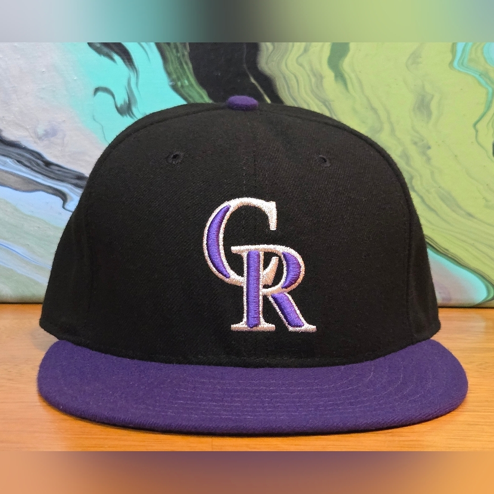 Colorado Rockies 59Fifty New Era Official On Field MLB Hat 7 3/8 Purple/Black